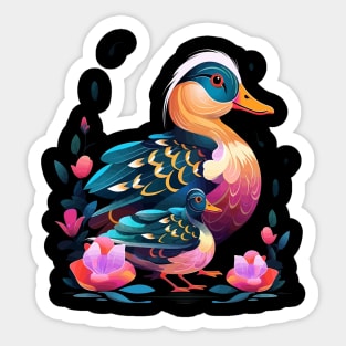 Mandarin Duck Mothers Day Sticker